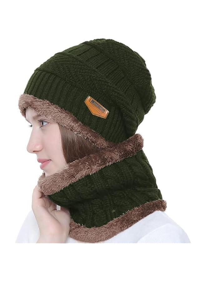 Winter Hat Scarf Gloves Slouchy Beanie Snow Knit Skull Cap Touch Screen Mittens Circle Scarves for Women Men - Image 2