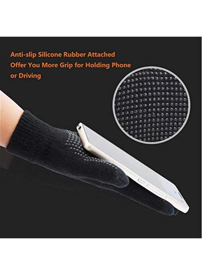 Winter Hat Scarf Gloves Slouchy Beanie Snow Knit Skull Cap Touch Screen Mittens Circle Scarves for Women Men - Image 5