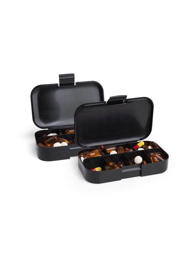 SmartShake DC Batman Pill Box Organizer (Pack of 2) Portable Size, BPA Free & Phthalate Free- Medicine storage box for Daily Use - 7-day Portable pill case for Travel, Vitamin, and Supplement (Batman) - Image 2