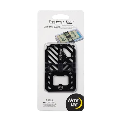 Nite Ize Financial Multi Tool Wallet Stainless Steel 7in1 Multi Tool Travel Wallet for Men Women Bottle Opener Screwdriver Rulers More Black - Image 1