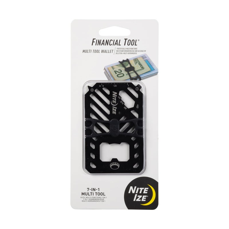 Nite Ize Financial Multi Tool Wallet Stainless Steel 7in1 Multi Tool Travel Wallet for Men Women Bottle Opener Screwdriver Rulers More Black - Image 2