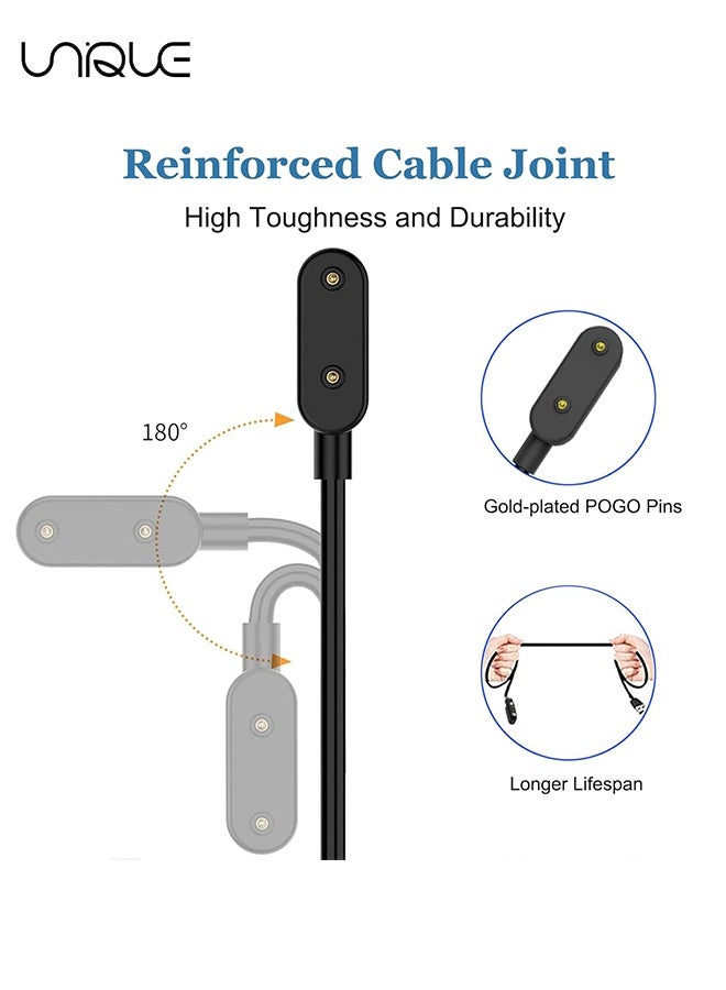 يونيك كابل شاحن منفذ USB-A بطول 1 متر متوافق مع Huawei Watch Fit / Fit 2 / Fit Mini - Huawei Band 7/7NFC / 6/6 Pro - Huawei 4X / 4Pro - Honor Watch ES - كابل شحن الساعة الذكية Honor Band 6 - حماية من تيار الجهد الزائد - كابل شحن عالمي للساعة الذكية - سلك شحن مغناطيسي بديل للساعة الذكية - أسود 3.3 قدم - Image 4