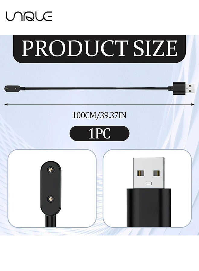 يونيك كابل شاحن منفذ USB-A بطول 1 متر متوافق مع Huawei Watch Fit / Fit 2 / Fit Mini - Huawei Band 7/7NFC / 6/6 Pro - Huawei 4X / 4Pro - Honor Watch ES - كابل شحن الساعة الذكية Honor Band 6 - حماية من تيار الجهد الزائد - كابل شحن عالمي للساعة الذكية - سلك شحن مغناطيسي بديل للساعة الذكية - أسود 3.3 قدم - Image 2