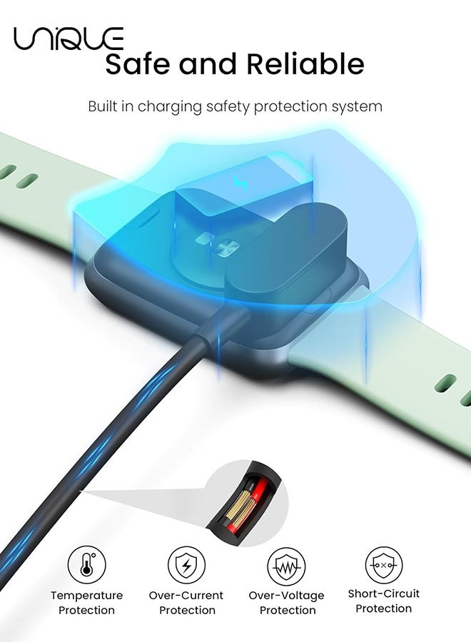 يونيك كابل شاحن منفذ USB-A بطول 1 متر متوافق مع Huawei Watch Fit / Fit 2 / Fit Mini - Huawei Band 7/7NFC / 6/6 Pro - Huawei 4X / 4Pro - Honor Watch ES - كابل شحن الساعة الذكية Honor Band 6 - حماية من تيار الجهد الزائد - كابل شحن عالمي للساعة الذكية - سلك شحن مغناطيسي بديل للساعة الذكية - أسود 3.3 قدم - Image 5