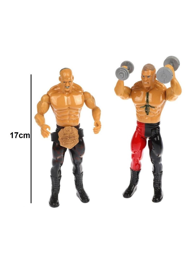 4 Random Figures Wrestlers Characters And A Ring With Equipments - Image 4
