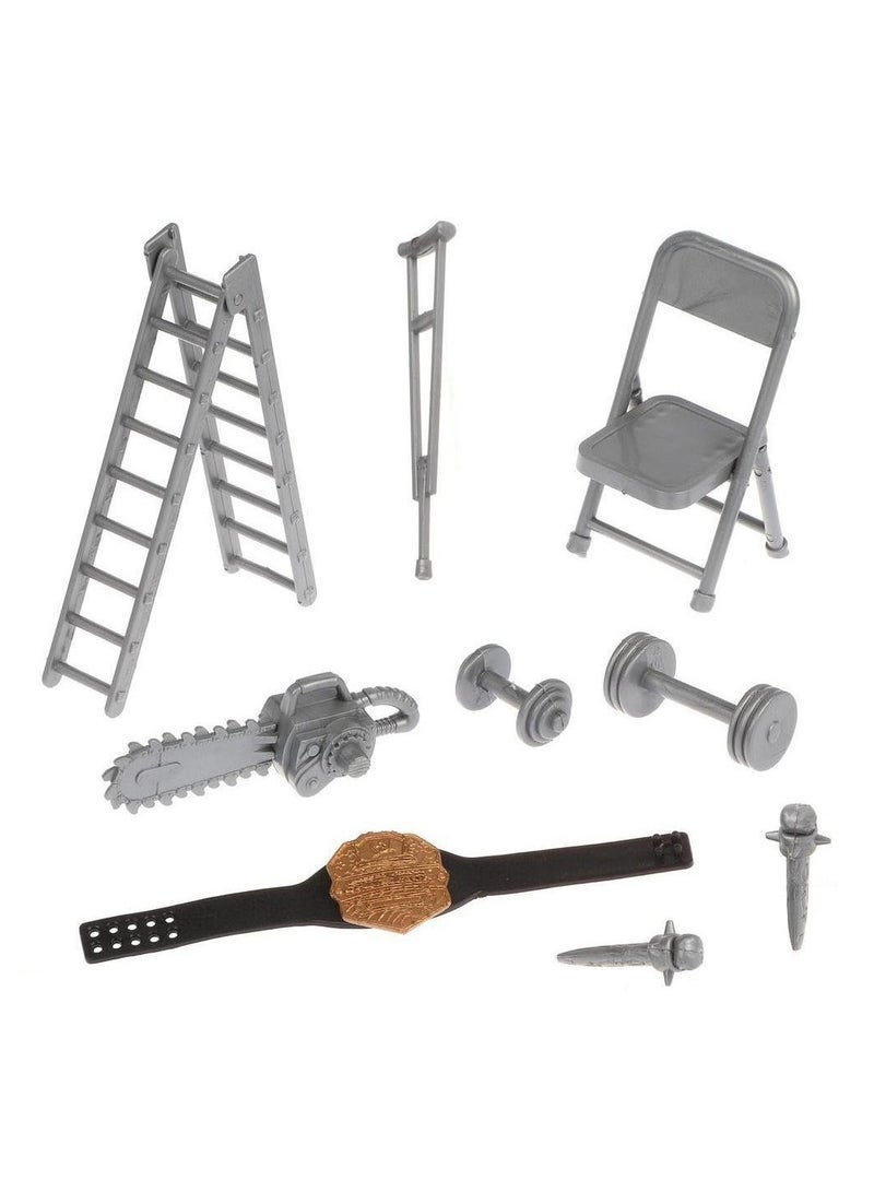 4 Random Figures Wrestlers Characters And A Ring With Equipments - Image 2