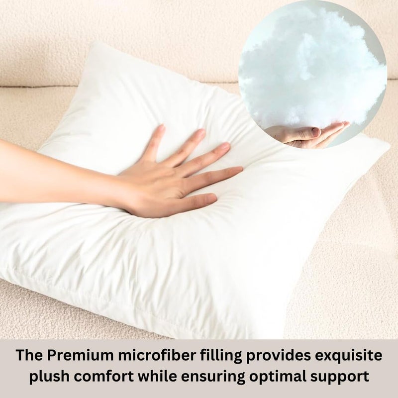 Yey Microfiber Cushion Filler | Fluffy Cushion Filler for Sofa-Living Room-Bedroom Decor | Throw Couch Cushion Pillow Filler | White Durable Sofa Pillow for Home Decor (Pack of 5, 16 inch x 16 inch) - Image 2
