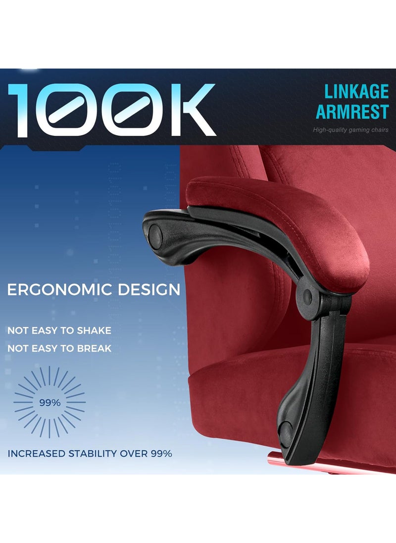 ACPLAY - Ergonomic Gaming Chair with Footrest, High-Back Design, Adjustable Recline, Breathable & Comfortable Fabric, Lumbar Support, Large Size for Adults - Image 1