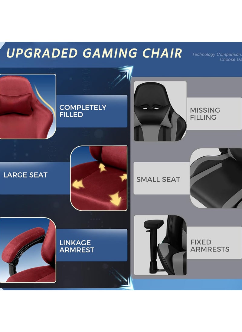 ACPLAY - Ergonomic Gaming Chair with Footrest, High-Back Design, Adjustable Recline, Breathable & Comfortable Fabric, Lumbar Support, Large Size for Adults - Image 1