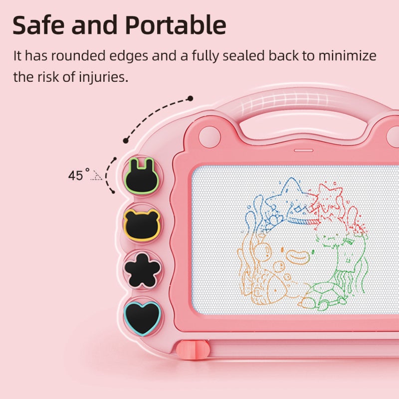Magnetic Drawing Board Blue, 4 Color Zones, Mess-Free Reusable - 3 Configurations Toddler Boy Toys for Kids Aged 1-3 Home Play - Image 3