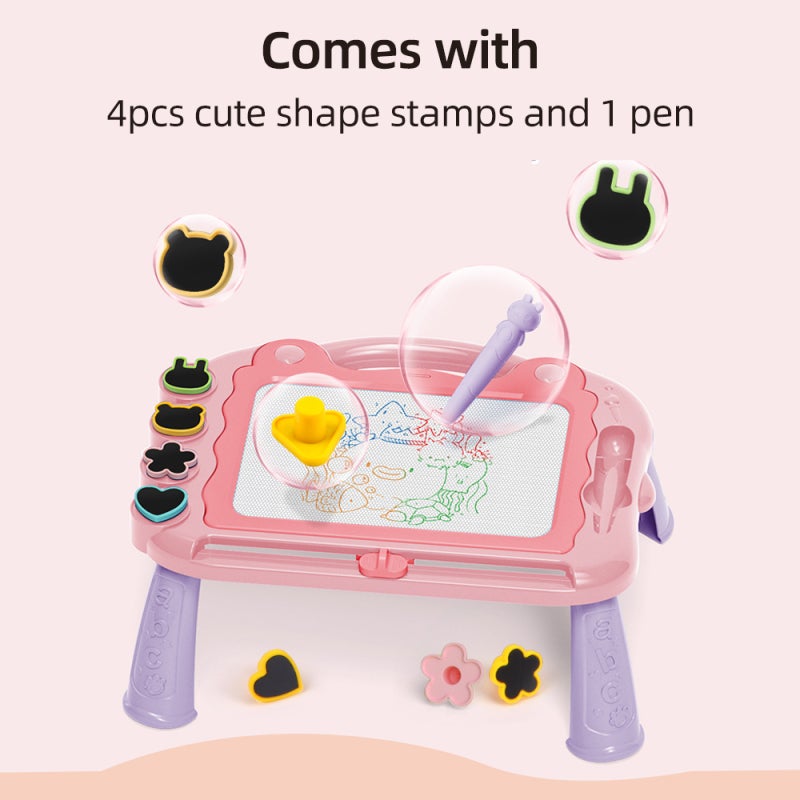 Magnetic Drawing Board Blue, 4 Color Zones, Mess-Free Reusable - 3 Configurations Toddler Boy Toys for Kids Aged 1-3 Home Play - Image 2