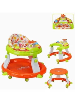 Infinity Infinity 4-in-1 kid's walker Multipurpose Round Table and Play Mat - Orange and Green  - Image 2