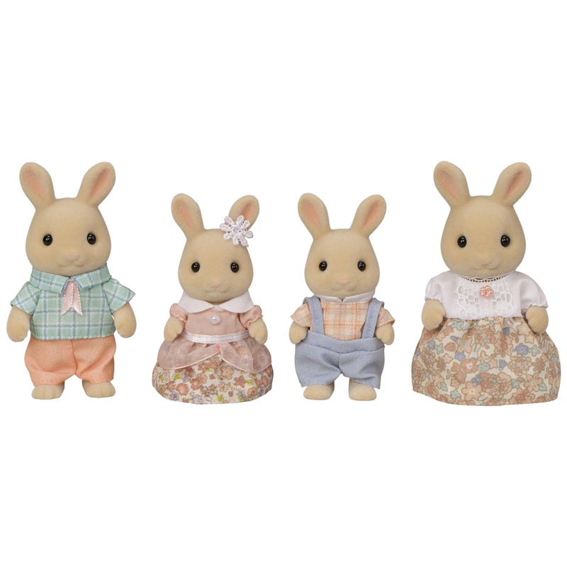 Calico Critters Milk Rabbit Family - Set of 4 Collectible Doll Figures for Children Ages 3+ - Image 1