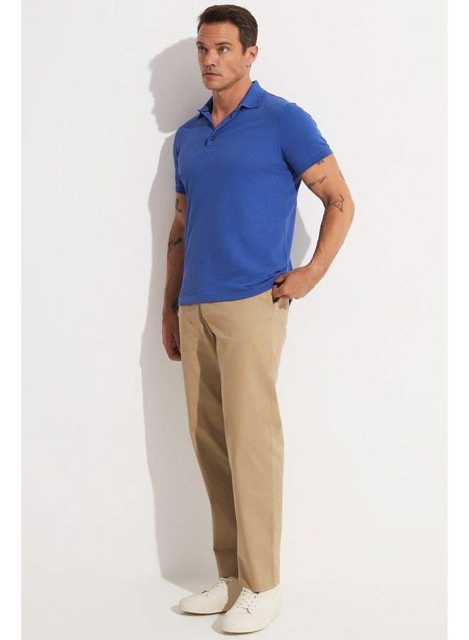 جون تيشيرت بولو رجالي بأكمام قصيرة بقصة ضيقة باللون الأزرق الداكن حصري لشهر يونيو - Image 2