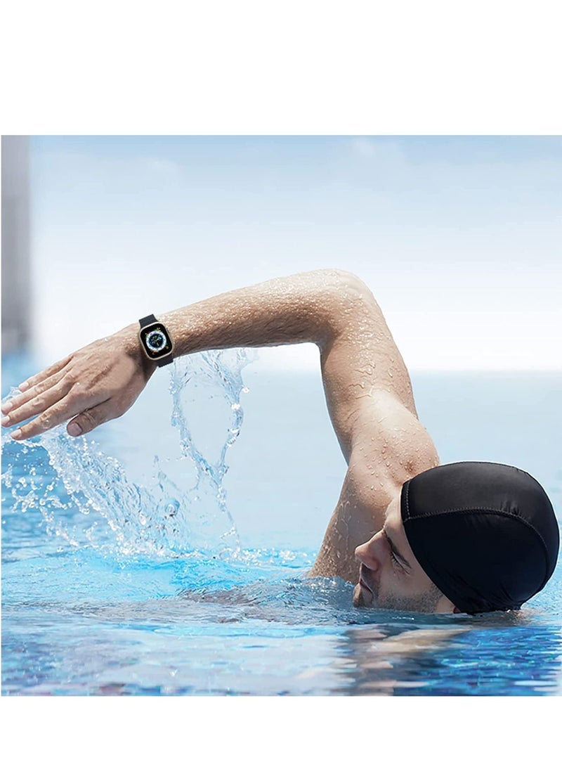 Compatible for Apple Watch Band 49mm 45mm 44mm 42mm for Men Women, Wave Shaped Silicone Sport Wristband Strap Compatible with iWatch Ultra Series 8/7/6/5/4/3/2/1 SE Black - Image 5