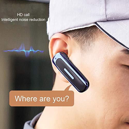 Goshyda Headset, Single Ear Hanging Business Earbuds, Bluetooth Handsfree Earpiece with Microphone, 500 Hours Standby Time Driving Headset (Blue) - Image 2