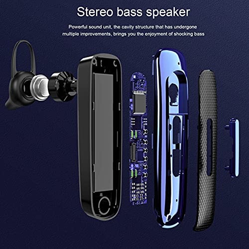 Goshyda Headset, Single Ear Hanging Business Earbuds, Bluetooth Handsfree Earpiece with Microphone, 500 Hours Standby Time Driving Headset (Blue) - Image 5