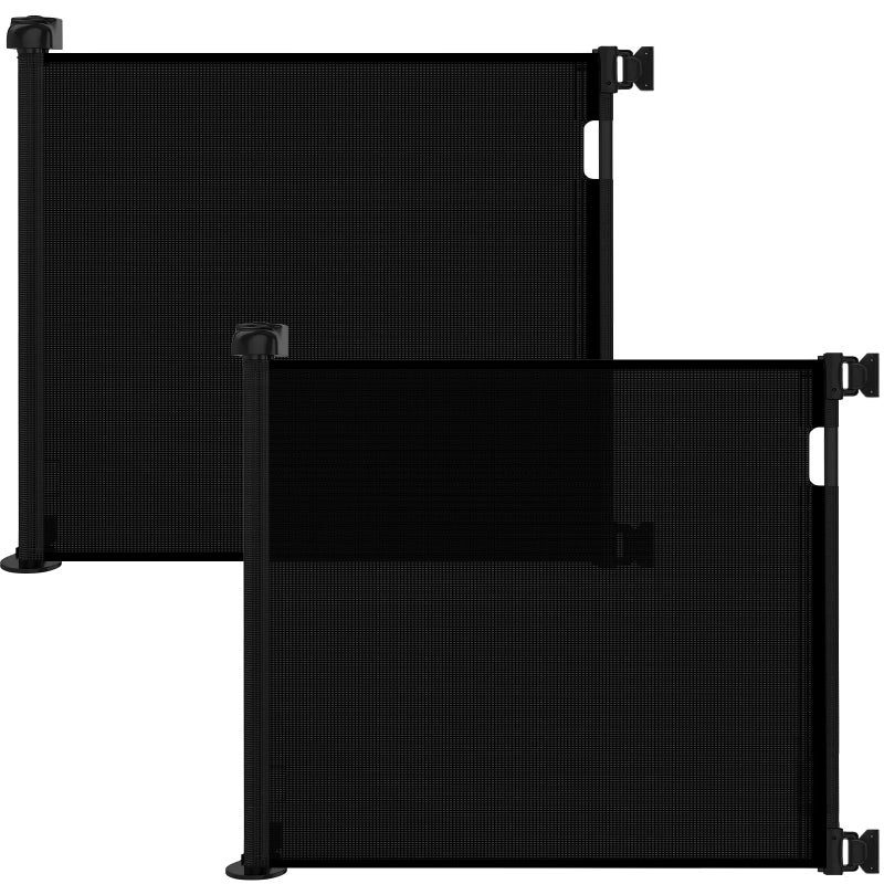 Veraste (2 Pack) Retractable Baby Gate for Doorways and Stairs, Mesh Safety Gate for Pet, Indoor & Outdoor Use, One-Hand Operation, Easy Installation, 33.6" Tall, Expands to 55" Wideï¼ˆBlack,33.6"x55" - Image 1