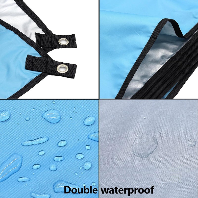 WoneNice 10x10 FT Waterproof Camping Tarp, Lightweight UV Protection Camping Cover for Tents, Beach, Picnics, Car and Adventure, Sky Blue - Image 4