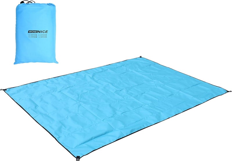 WoneNice 10x10 FT Waterproof Camping Tarp, Lightweight UV Protection Camping Cover for Tents, Beach, Picnics, Car and Adventure, Sky Blue - Image 1