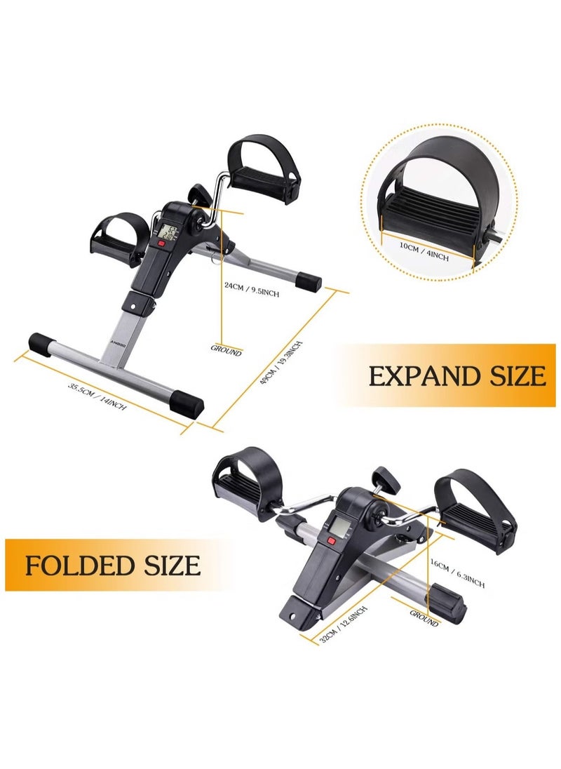 JAJEEK Mini Folding Stationary Bike with LCD Monitor and Adjustable Resistance, Leg & Arm Exercise Machine for Home Use, Compact, Non-Slip Pedals, Space-Saving Fitness Equipment - Image 5