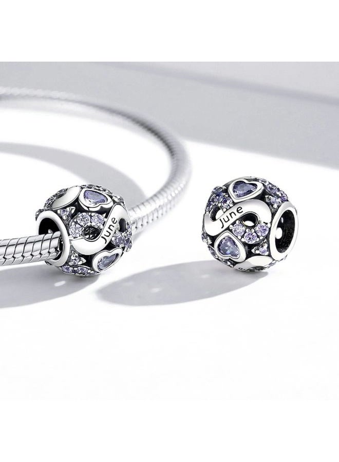 WOSTU Birthstone Series Charms for Bracelets for Women Girls Daughter Fit Pandora Charm Bracelet, Metal, Cubic Zirconia, - Image 3