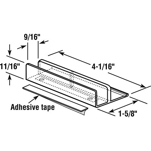 Prime-Line M 6067 Clear Nylon, Tub and Shower Enclosure Bottom Guide (Single Pack) - Image 2