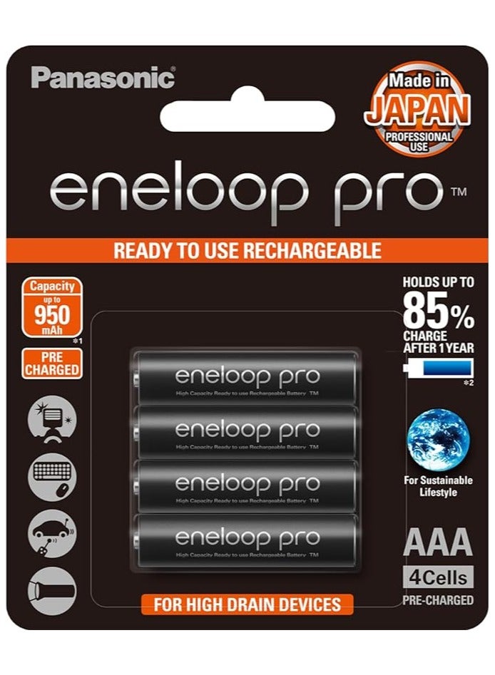 Panasonic Eneloop Pro 4-Cells 950mAh AAA Rechargeable Batteries  - Image 1