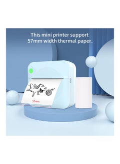 NIBEMINENT 203dpi Portable Pocket Thermal Printer with 1 Roll Paper Light Blue  - Image 3
