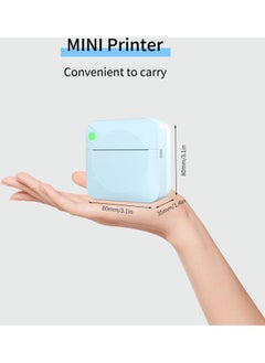 NIBEMINENT 203dpi Portable Pocket Thermal Printer with 1 Roll Paper Light Blue  - Image 4