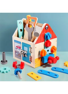 Generic CPC Wooden Montessori Busy House Nut Toolbox Children's Play House Multifunctional Unlock Early Education Educational Toys-Color:Multifunctional Shape Unlock Box 0.7kg  - Image 4