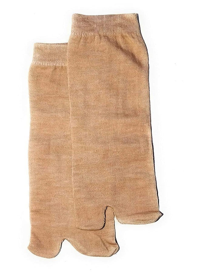 Malvina Girl's Formal Plain Cotton Ankle Length Winter Thumb Socks (Fawn)-(Pack of 4) - Image 3