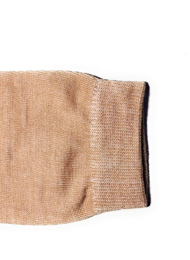 Malvina Girl's Formal Plain Cotton Ankle Length Winter Thumb Socks (Fawn)-(Pack of 4) - Image 4