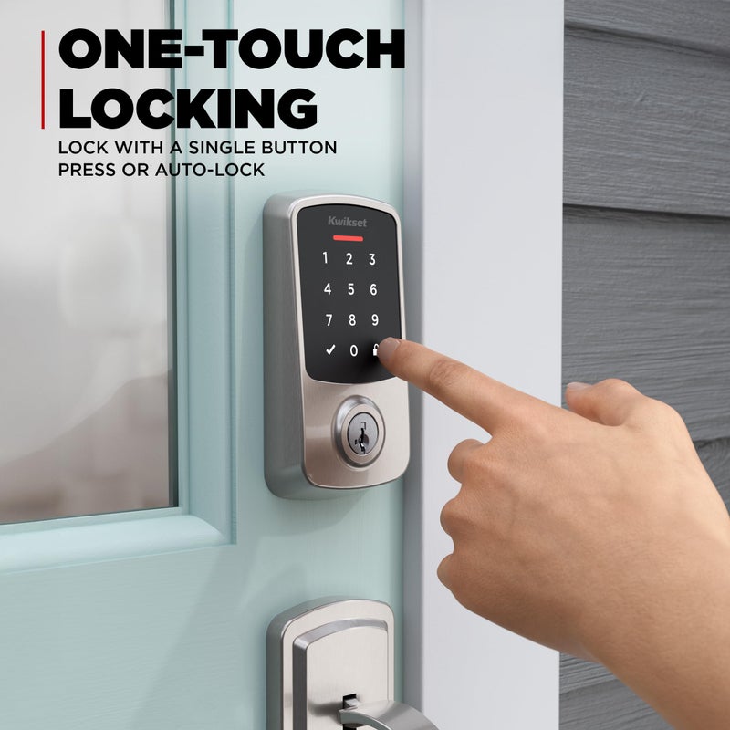 Kwikset Aura Reach Smart Lock Matter and Bluetooth Enabled Keyless Entry Door Lock Deadbolt, Proximity Wakeup, Geofence Auto-Unlock Satin Nickel - Image 4