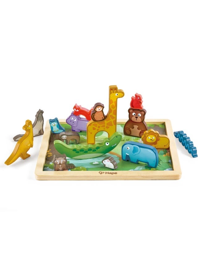 Hape مجموعة أحجية حيوانات مملكة 3D 2 في 1 من هابي (22 قطعة) - Image 3