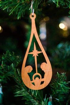 300Sparkles Christmas Tree Decorative Jesus Wooden Ornaments Home Room Office Party Decoration 20 PCS - Image 1
