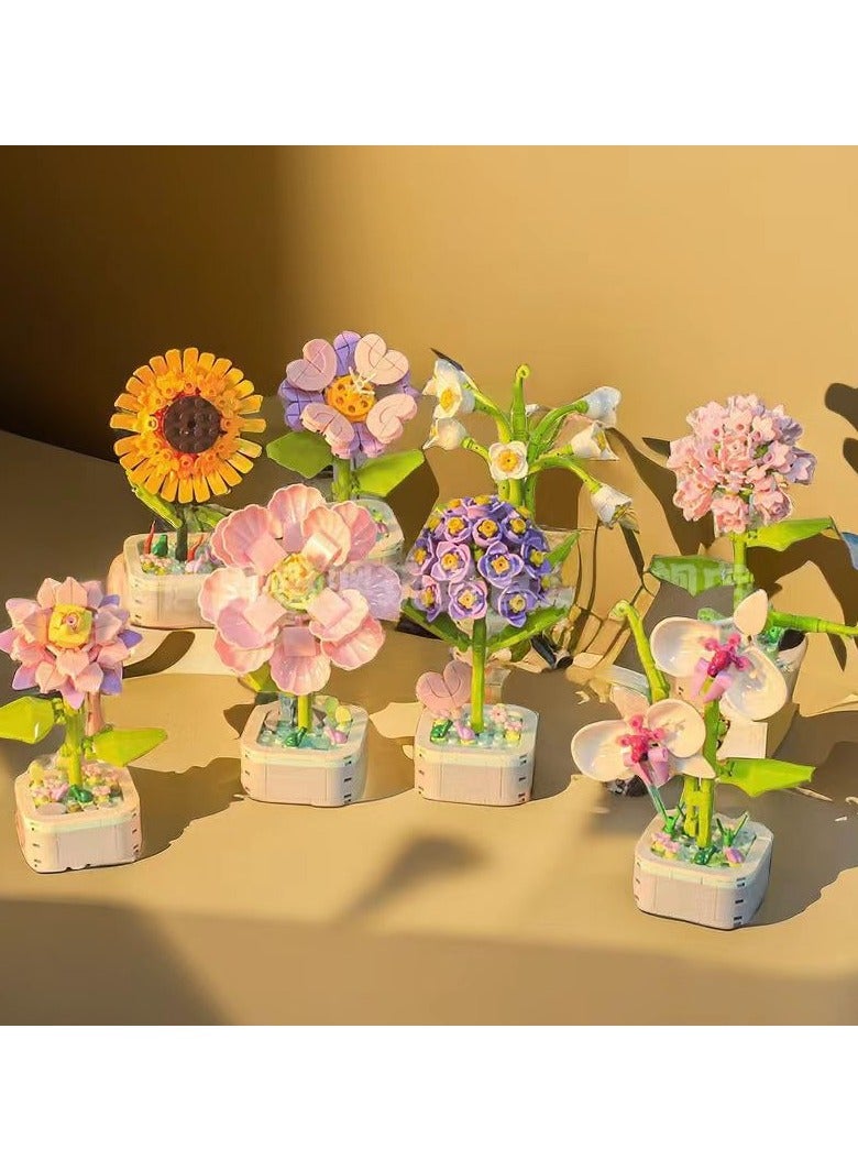 مجموعتان من باقة الزهور القابلة للبناء - هدية لعبة إبداعية للأطفال." - Image 2