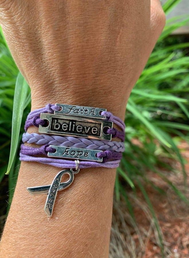 Infinity Collection Cancer Awareness Purple Ribbon Bracelet, Pancreatic Cancer Bracelet, Survivor Gift for Women - Image 4