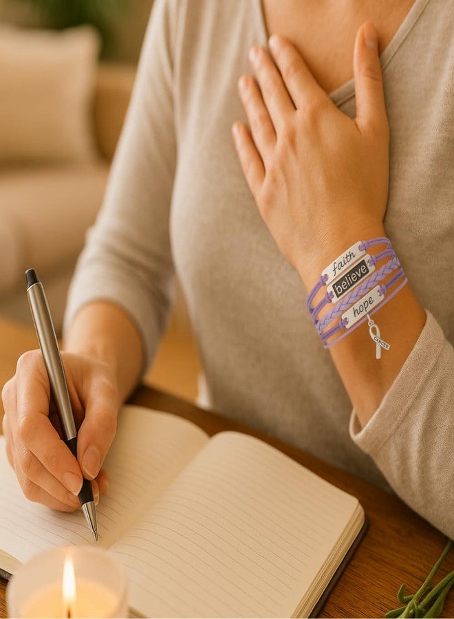 Infinity Collection Cancer Awareness Purple Ribbon Bracelet, Pancreatic Cancer Bracelet, Survivor Gift for Women - Image 3