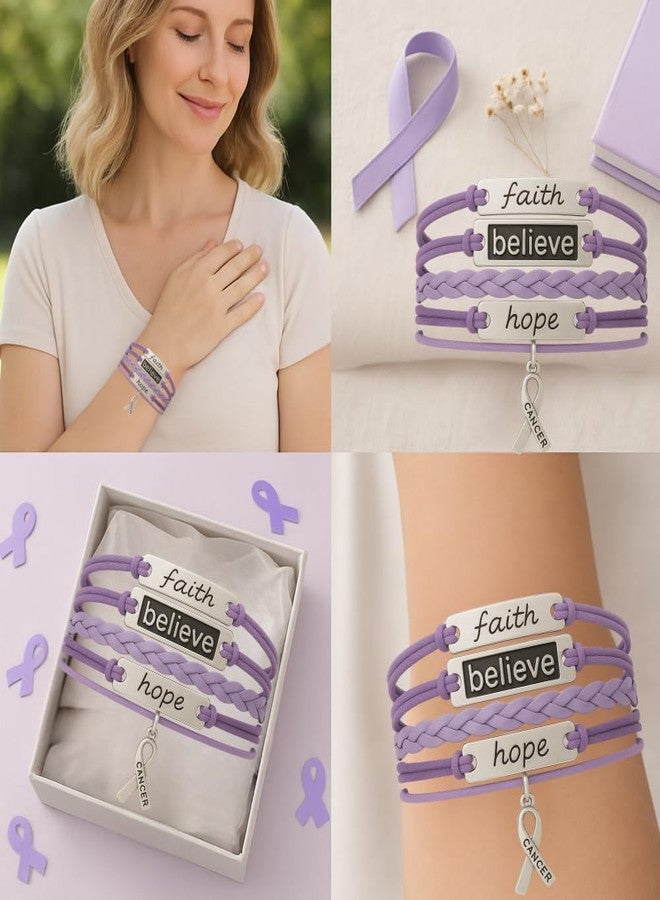 Infinity Collection Cancer Awareness Purple Ribbon Bracelet, Pancreatic Cancer Bracelet, Survivor Gift for Women - Image 2