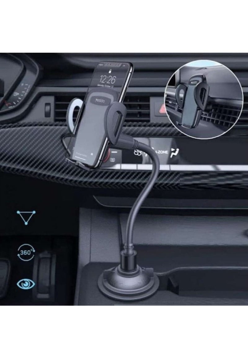 Yesido C112 Car Cup Holder Long Leg 360 ° Rotation Flexible Arm Gooseneck Car Universal Mobile Holder+Air vent Mount Holder. - Image 2