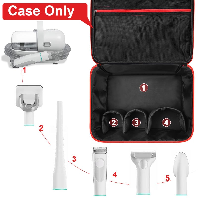 Peciue Universal Pet Grooming Supplies Organizer for oneisall/for Neabot Neakasa P1 Pro Dog Hair Vacuum, Dog Grooming Kit Tools Bag, Hold for Clippers Nail Grinder, Cleaning Brush, Trimmer, Nozzle -Box Only - Image 3