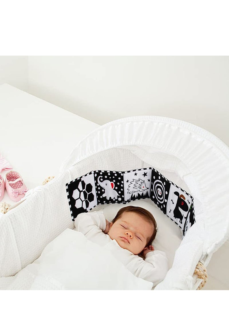 SYOSI High Contrast Baby Cloth Book for Early Education, Infant Tummy Time Mat, Three Dimensional Can Be Bitten and Tear Not Rotten Paper 0 3 Years Old Baby Toys Black and White - Image 3