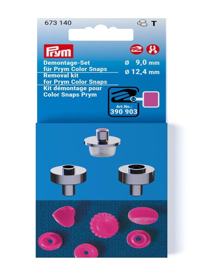 Prym Vario Set Color Snap Removing kit 9-12.4 mm Fastener Tool, 9 und 12,4 mm, Fuchsia 3 Count