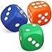 Cybemaga 3 PCS Large Foam Dice Set Jumbo 6Sided Squishies Stress Relief Toys for Kids Adults Colorful Giant Dice Blue Green Orange for Math Learning and Party Games - Image 2