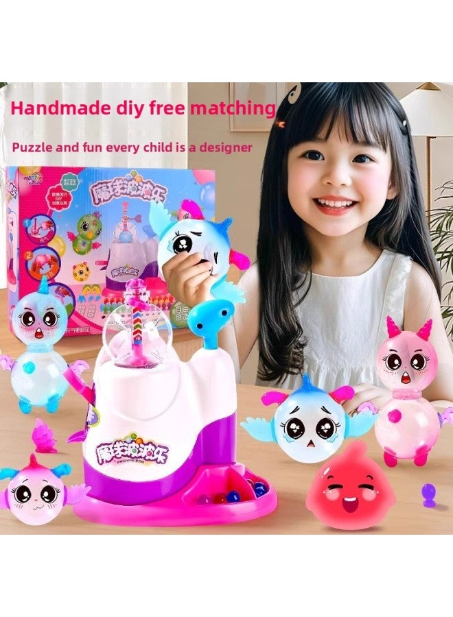 Loquat Magic Sticky Balloon Popo Inflator Sticky 6 Boys Girls Handmade DIY Children Toy Gift-Color:Zhenxiang Top Version 【monster 497-piece Set】 Machine + 210 Balloons - Image 2