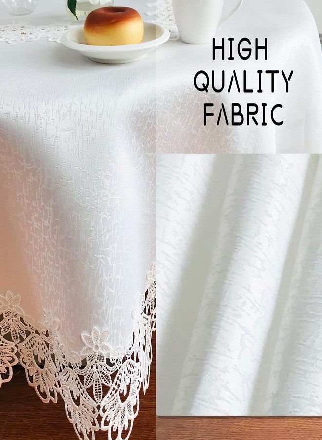 BrekSdat Lace Table Runner for Dining Table White for Wedding Holiday Party 16 x 70 Inches Vintage Peonies Lace Fabric Washable for Kitchen and End - Image 3