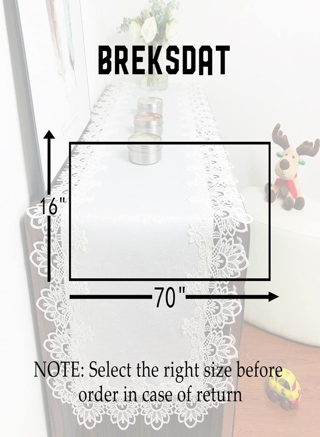 BrekSdat Lace Table Runner for Dining Table White for Wedding Holiday Party 16 x 70 Inches Vintage Peonies Lace Fabric Washable for Kitchen and End - Image 5