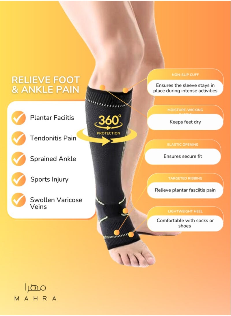 Generic Pack of 2 | Extended Ankle Brace | Non-Slip, Breathable, and Flexible Compression for Athletic Use, Pain Alleviation, Swelling Reduction, Injury Rehabilitation | Unisex Adjustable Ankle Support for Enhanced Stability  - Image 3
