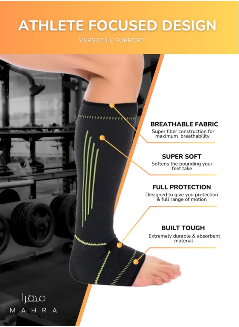 Generic Pack of 2 | Extended Ankle Brace | Non-Slip, Breathable, and Flexible Compression for Athletic Use, Pain Alleviation, Swelling Reduction, Injury Rehabilitation | Unisex Adjustable Ankle Support for Enhanced Stability  - Image 5